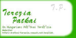 terezia patkai business card